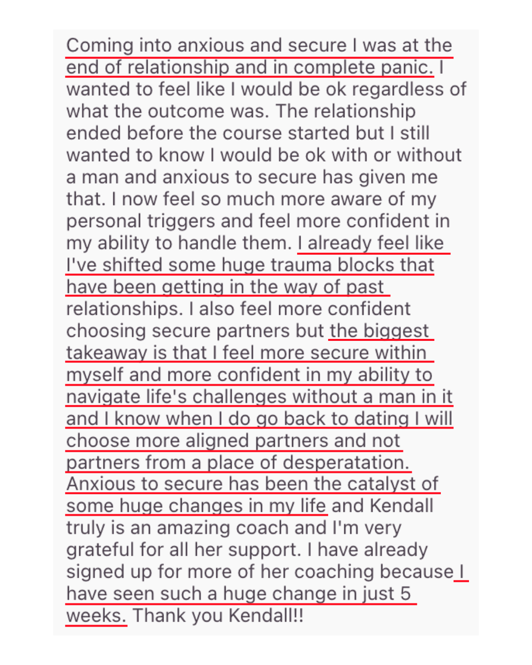Client testimonial screenshot 1